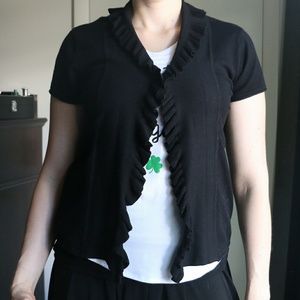 Black Short Sleeved Cardigan